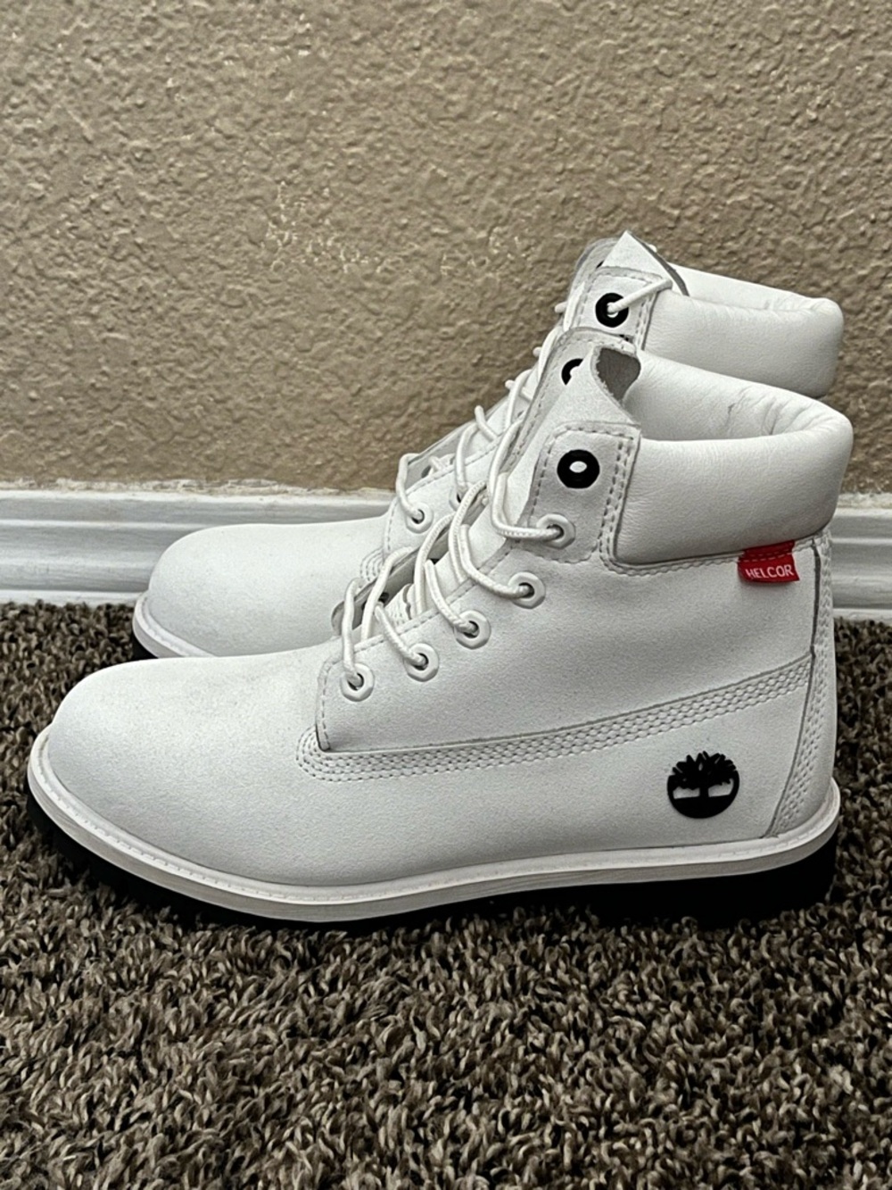 Timberland 6 Inch Heritage Helcor Boots White Color Youth Boy Size-5